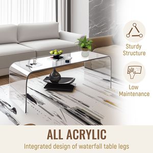 Tavolino da Caffè e Tè in Acrilico Ecologico, 100 cm di Lunghezza, 15 mm di Spessore, Design Moderno Rettangolare per Soggiorno o Hotel - Product Image 5