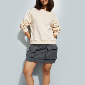 New Custom Logo Printed Front Crew Neck Long Sleeve Designed Regular Fit Winter Trendy Outfit Women Oversize Sweatshirt - Product Image 4