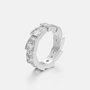 Bague de fiançailles de luxe en argent Moissanite Trap Star Hiphop pour unisexe - Product Image 1