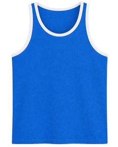 เสื้อกล้ามผู้ชายสีเทาอ่อนตัดขอบสีดำ ผ้าฝ้ายสีพื้นเรียบง่าย สวมใส่สบาย เหมาะสำหรับออกกำลังกาย ฟิตเนส หรือใส่ลำลองในช่วงฤดูร้อน - Product Image 1