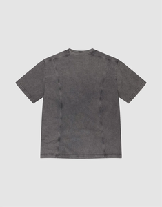 เสื้อยืดโอเวอร์ไซส์สีเทาฟอก ผู้ชาย ผ้าฝ้าย 100% คอกลม ไหล่ตก ทรงหลวม สไตล์วินเทจ สตรีทแวร์ลำลอง โลโก้ด้านหน้า - Product Image 5
