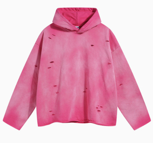 Oversized Streetwear Acid Wash Hoodie Vintage Spray Dyeing Gradient Men Sweatshirt Distressed Ripped Hole Unisex <b>Couple</b> <b>Hoodies</b> - Product Image 2