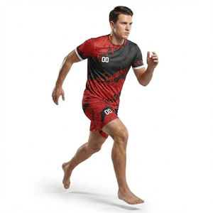 Maillot de football personnalisé avec nom d'équipe, 100 % polyester respirant, protection UV, manches courtes, grande taille - Product Image 3