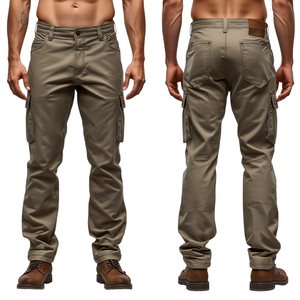 Men's Breathable Waterproof Solid <b>Long</b> <b>Canvas</b> Hardshell Pants Zipper Front Regular Fit Customized Color Logo Customized Adults - Product Image 4