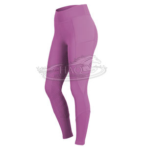 Pantalones de equitación profesionales de cintura alta para mujer con agarre de silicona en todo el asiento, mallas de equitación, ropa deportiva, pantalones de montar - Product Image 1