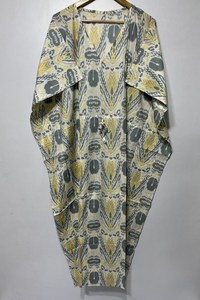 Nuevo Kaftán Naaz Textile con Estampado Animal, Cuello en V, Cordón Ajustable, Manga Corta, Corte Evase, Algodón Suave Indio, Encaje, Largo Completo, para Mujer - Product Image 5