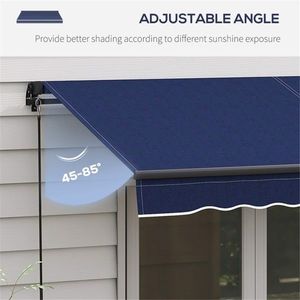 Tenda da Sole Estensibile in Lega di Alluminio per Finestre e Porte, Operazione Manuale, Copertura per Balcone e Patio con Protezione dalla Pioggia in PC Rivestito - Product Image 5