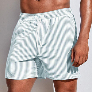 Shorts de bain pour hommes avec logo personnalisé, en toile, taille élastique, coupe mi-haute, séchage rapide, 100 % coton, 5 pouces - Product Image 3