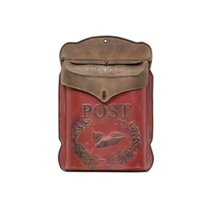 Christmas Blue Metal Mailbox Embossed Santa's Postal Depot Brass Lid <b>Wall</b> Mount Outdoor Holiday Letter <b>Box</b> Seasonal Decoration - Product Image 2