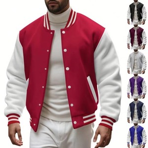Custom Unisex Geometric Stand Collar Varsity Jacket College Baseball Bomber <b>Warm</b> Outerwear for Autumn Winter Sports Activities - Product Image 3