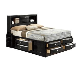 Cama Queen Negra Lucille, Muebles Elegantes Tapizados para Comodidad y Estilo - Product Image 3