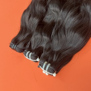 Extensiones de cabello humano ondulado natural al por mayor 100% pelo vietnamita crudo Grado Superior máquina Premium doble trama 8-40 pulgadas - Product Image 1