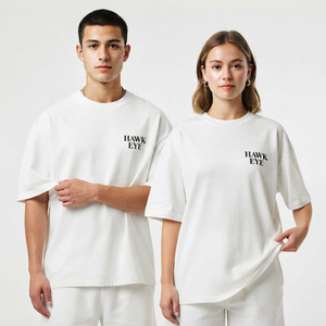 เสื้อยืดโอเวอร์ไซส์ คอกลม น้ำหนักเบา ทรงหลวม สำหรับผู้หญิงและผู้ชาย รับสั่งทำ พิมพ์ลายตามแบบ OEM ODM แบรนด์ส่วนตัว ขายส่ง รับออเดอร์จำนวนมาก - Product Image 4
