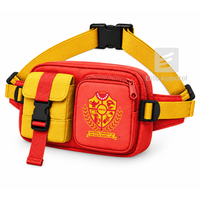Sac banane personnalisé NSPDK Sorority rouge et or, style décontracté, logo brodé et poche zippée pour vêtements grecs féminins