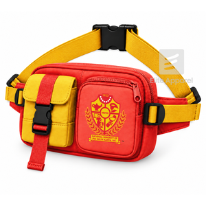 Bolso de cintura personalizado NSPDK Sorority, rojo y dorado, estilo casual, con logo bordado y bolsillo con cremallera para ropa griega femenina. - Product Image 2