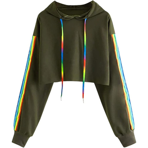 Nouveau sweat-shirt tendance pour femmes, 100% coton, coupe courte personnalisée avec logo sur le devant, pour l'hiver et l'automne, fabrication OEM - Product Image 6