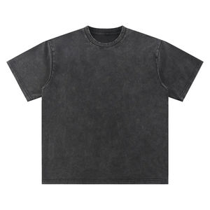 Camiseta Oversize de Algodón para Hombre con Logotipo Personalizado, 230GSM, Estampado DTG, Logotipo, Tejido Pesado, Lavado Ácido, Vintage, Bajo sin Rematar, Estilo Universitario - Product Image 1