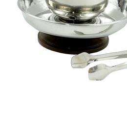 Brûleur d'encens au charbon de bois avec poignée en bois |   Brûleur de Bakhoor Loban Dhoop |   Porte-encens portable en métal avec pince - Product Image 6