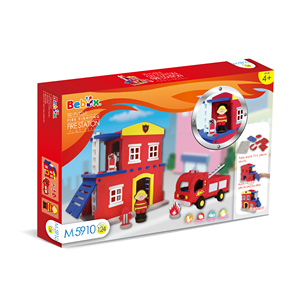 Ensemble de jeu de luxe pour caserne de pompiers à 2 étages - Puzzle 3D en mousse EVA souple avec camion de pompiers et accessoires de pompier, jouet éducatif STEM - Product Image 6