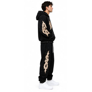 Ensemble de survêtement personnalisé pour homme, style urbain, avec lettres brodées, comprenant un sweat à capuche de haute qualité et un pantalon de jogging ample - Product Image 5