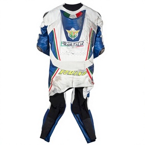 ชุดแข่งรถมอเตอร์ไซค์ Romano Fenati MotoCP แบบชิ้นเดียว ทำจากหนังวัว/หนังจิงโจ้ สำหรับขับขี่มอเตอร์ไซค์/จั๊มสูท MotoCp/ชุดสำหรับนักขี่มอเตอร์ไซค์ ระดับเกราะป้องกัน 2 - Product Image 2
