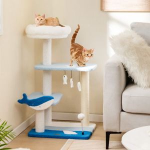 3-Level <b>Cat</b> Tower with Sisal Covered <b>Scratching</b> Posts Premium <b>Cat</b> <b>Trees</b> & Scratcher - Product Image 5