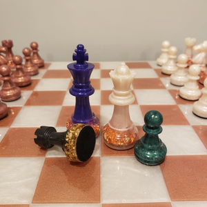 RESIN <b>CHESS</b> BOARD BOX Professional <b>Chess</b> Game <b>Set</b> Handmade Luxury Red Black <b>Chess</b> Resin Crafts - Product Image 3