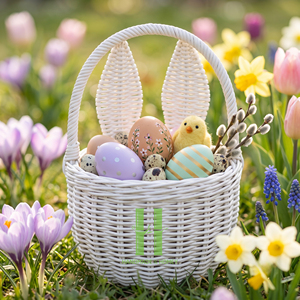 Best Seller Hand <b>woven</b> <b>Baskets</b> With Handle Customize Sizes Variety Colors For Easter Decorations and Home Decor From Vietnam - Product Image 4