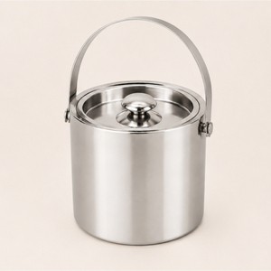 Seau à glace isotherme en acier inoxydable à double paroi avec couvercle et poignée, seau à vin portable pour les bars, les fêtes et l'hôtellerie - Product Image 1