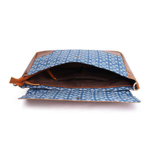 Sac bandoulière en cuir véritable à rabat motifé, sacoche pour ordinateur portable, grande capacité, léger, pour les voyages et l'usage quotidien - Product Image 3