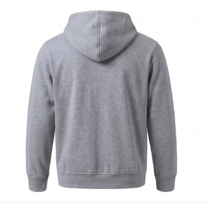 Men's Gray <b>Full</b> <b>Zip</b> <b>Hoodie</b> Cotton French Terry Casual Hooded Sweatshirt Regular Fit Long Sleeve Autumn Wear - Product Image 2