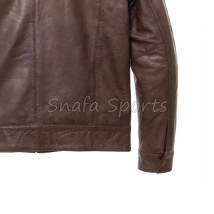 Veste en cuir pour homme sur mesure, veste en cuir de motard marron, fabricants de vestes en cuir de motard, haute qualité, prix bas - Product Image 5