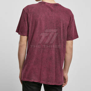 Servicio OEM, Camiseta de Corte Holgado con Lavado Ácido, Personalizada e Impresa para Hombre, 100% Algodón, Precio Bajo al por Mayor, Camisetas con Lavado Ácido para Hombre - Product Image 2