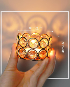 Support de bougie chauffe-plat en cristal, bol votif décoratif pour centre de table de fête à domicile, événement de mariage - Product Image 6