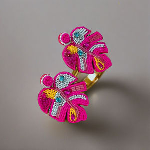 Pendientes de aro con cuentas y bordados hechos a mano, para fiestas festivas, modernos, a la moda, chapados en estilo antiguo, regalo de boda - Product Image 3