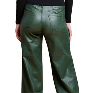 Pantalons en cuir pour femmes, coupe slim, taille haute, en cuir véritable doux, tendance, à vendre - Product Image 6