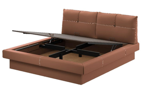 Modern Upholstered Solid Teak Wood <b>Bed</b> Frame <b>Queen</b> Size Faux Leather Soft <b>Bed</b> <b>with</b> Quilted Headboard and Footboard - Product Image 5