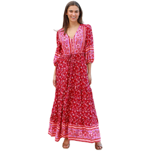 Vestido Maxi Estampado para Mujer, Elegante para Uso Diario - Product Image 1