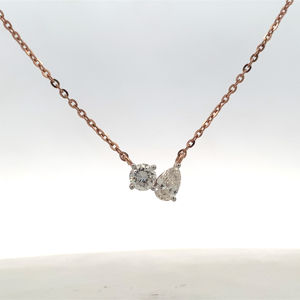 Collar Minimalista con Colgante de Diamante Real en Oro Rosa de 8K - Diamante Natural Certificado por IGI - Product Image 6