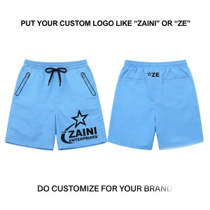 Premium 160gsm Mid Waist Drawstring Closure Men's Polyester/<b>Nylon</b> Solid Front Casual <b>Shorts</b> with Contrast Side Panels - Product Image 1