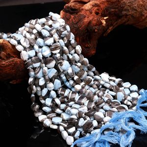 Cuentas de Ópalo Boulder Azul Natural Talladas en Hexágono 11x12mm, Venta al por Mayor, Cuentas de Piedra Preciosa de Ópalo Boulder para Joyería, Hilo de 13 Pulgadas - Product Image 6