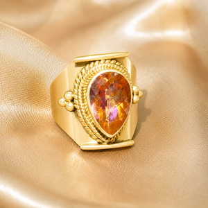 925 Sterling Silver <b>Citrine</b> <b>Ring</b> Handmade Boho Statement <b>Ring</b> Oval <b>Citrine</b> Gemstone Vintage Women Jewelry Gift for Anniversary - Product Image 3