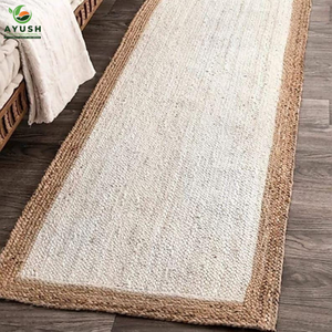 Tapis décoratifs tressés et cousus à la main en fibres de jute 100% naturelles, tapis sur mesure en provenance d'Inde - Product Image 1
