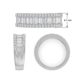 Hong Kong Supplier Jewelry Precious Best Quality White Gold Natural Diamond Pave Setting Cluster Rings Band for Women - Product Image 6