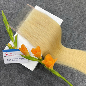 Pelucas de cabello humano con cierre de encaje suizo HD y encaje frontal, cabello virgen liso natural, color rubio virgen, de proveedor de cabello virgen. - Product Image 3