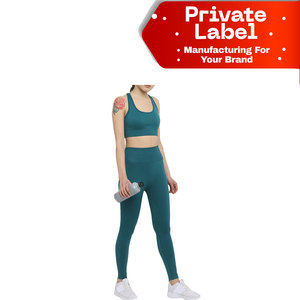 Conjunto de Yoga de Top Corto y Pantalones Cortos, Ropa Deportiva sin Costuras con Textura Acanalada, Conjunto Informal para Estar en Casa, Conjunto Deportivo de 2 Piezas para Mujer - Product Image 1