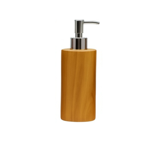 ARTERRA Distributeur de savon de salle de bain de luxe moderne, durable et écologique, en bois de teck, flacon de lotion liquide pour les mains en acier inoxydable - Product Image 4