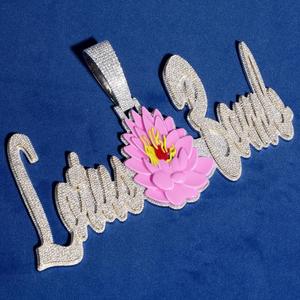 Colgante con Nombre de Moissanita VVS Personalizado de Calidad Premium, Estilo Hip Hop, Plata 925 con Incrustaciones, Certificado IGI, Engaste de Garra, Joyería Fina - Product Image 2