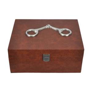 Luxury Gift Boxes & <b>Bins</b> Handmade Leather Customized Storage Box Multifunctional Eco Friendly Gift Box Gold Horse Bit Design - Product Image 4