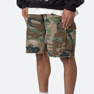 Men's Solid High Street 100% Cotton Canvas Cargo Shorts-Multi-Pocket Gym Running Comfort <b>Elastic</b> Waistband Loose Fit Breathable - Product Image 2